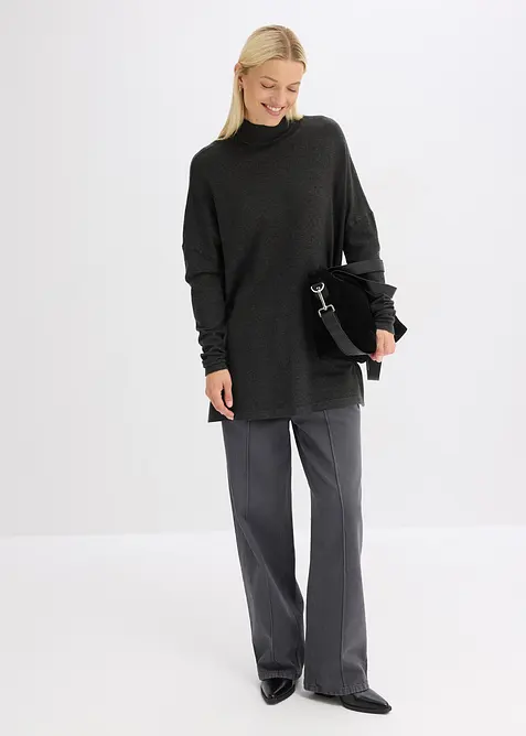 Maglione stile poncho in misto viscosa morbido, bonprix