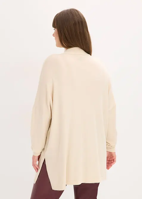 Maglione stile poncho in misto viscosa morbido, bonprix
