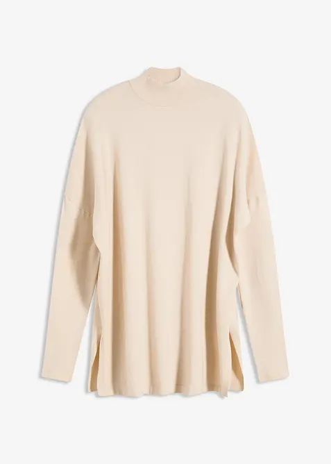 Maglione stile poncho in misto viscosa morbido, bonprix