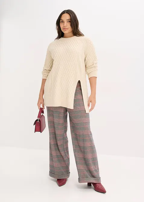 Maglione lungo in misto viscosa fluente, bonprix