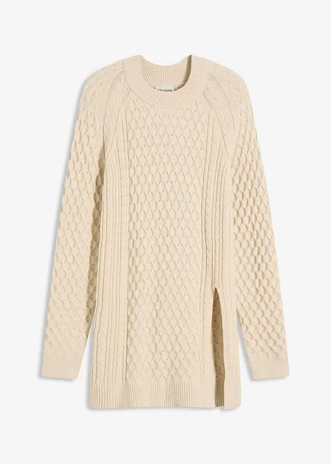 Maglione lungo in misto viscosa fluente, bonprix