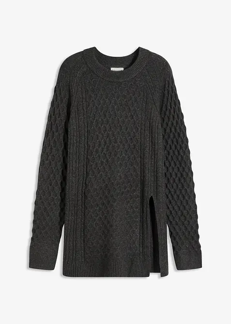 Maglione lungo in misto viscosa fluente, bonprix