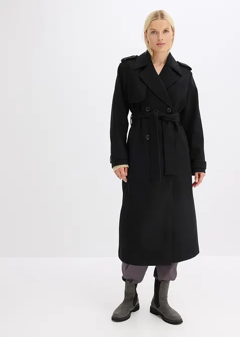 Trench effetto lana, bonprix