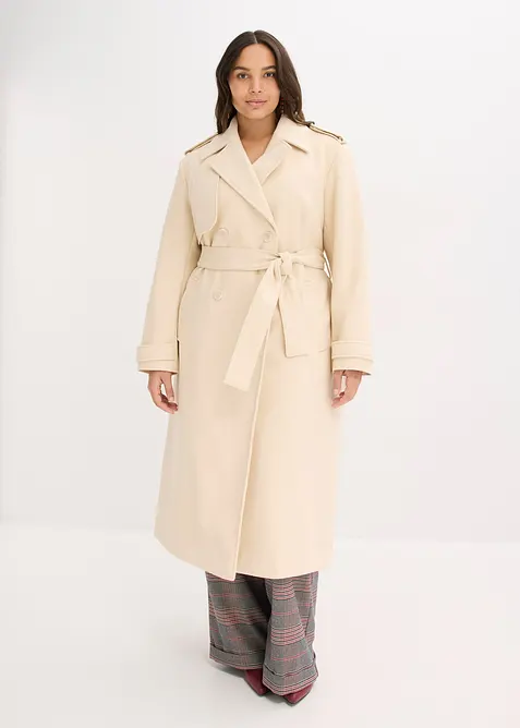Trench effetto lana, bonprix