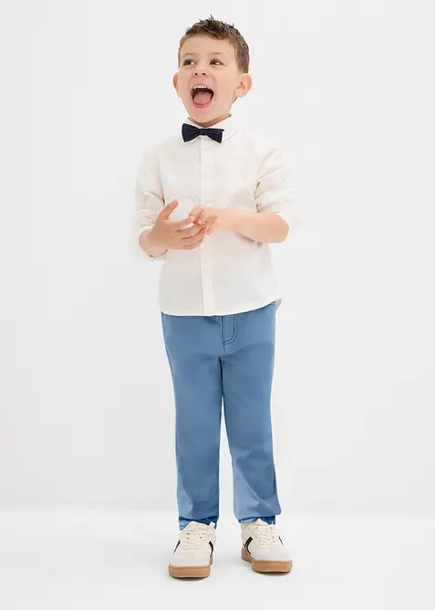 Pantaloni con elastico in vita in puro cotone regular fit, straight, bonprix