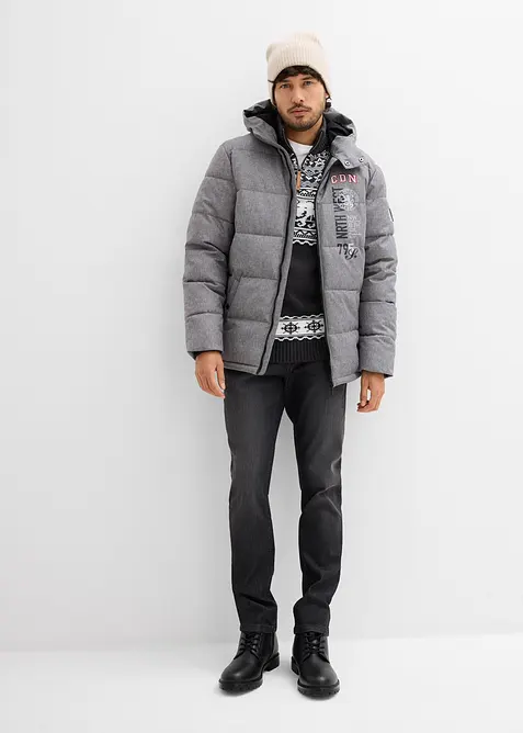 Giacca trapuntata invernale con cappuccio, bonprix