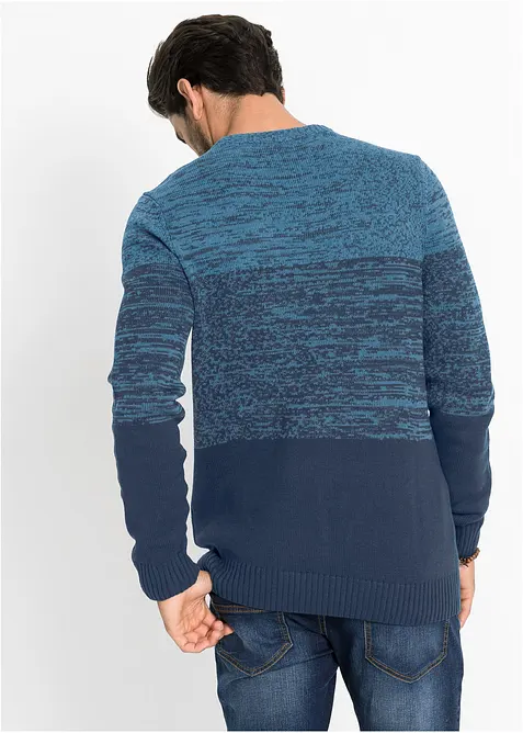 Maglione con taglio comfort in filato fine di misto cotone morbido, bonprix