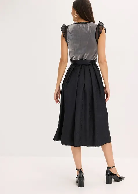 Abito bavarese con bustino lucido (set 2 pezzi), bonprix