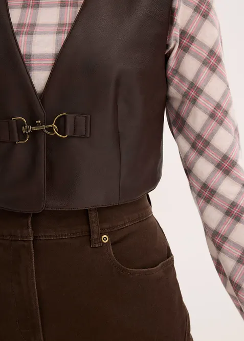 Gilet in similpelle effetto usato, bonprix