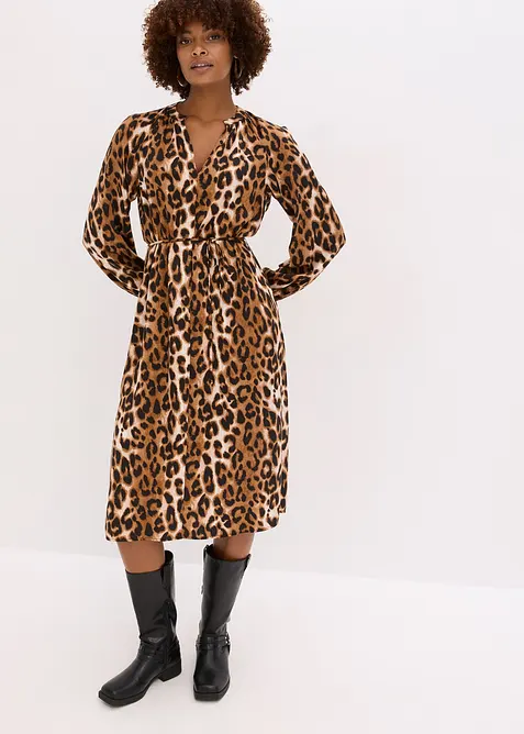 Abito midi in satin fluente, bonprix