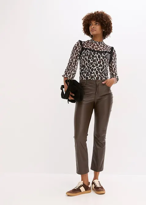 Maglia in mesh morbido con pizzo, bonprix