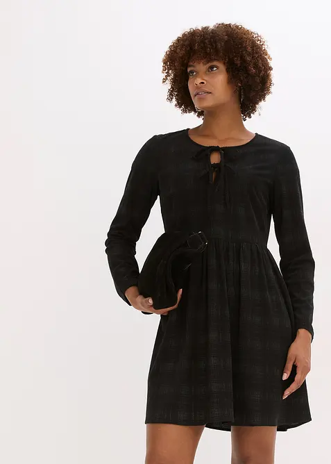 Abito corto a quadri in velluto a coste, bonprix