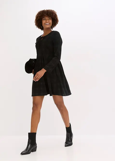 Abito corto a quadri in velluto a coste, bonprix