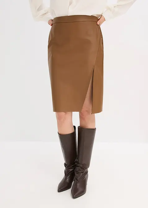 Gonna longuette in similpelle, bonprix