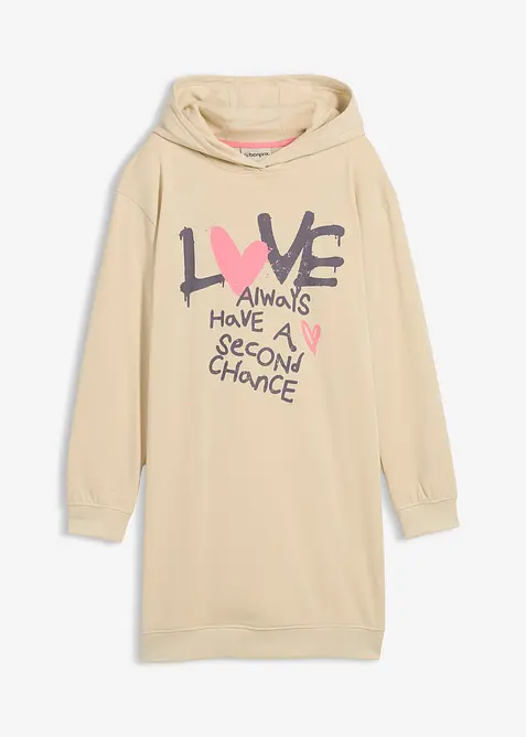 Abito in felpa con cappuccio in puro cotone biologico, bonprix