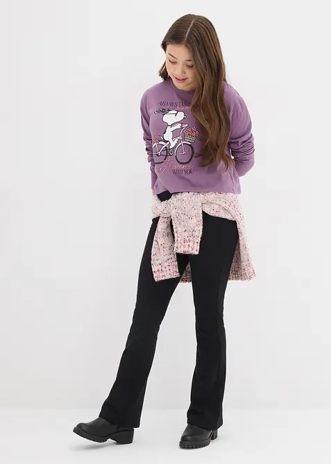 Maglia a maniche lunghe di Snoopy in puro cotone, Peanuts