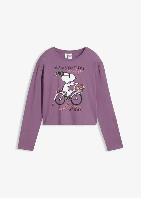 Maglia a maniche lunghe di Snoopy in puro cotone, Peanuts
