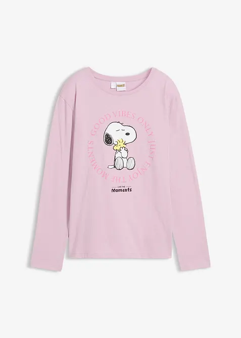 Maglia con Snoopy a maniche lunghe in puro cotone, Peanuts