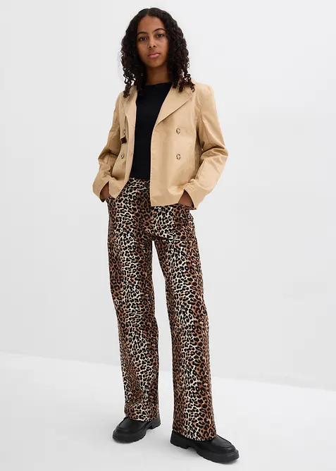 Jeans wide leg, vita media, bonprix