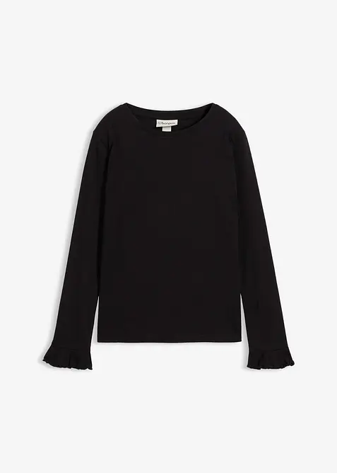 Maglia a maniche lunghe in misto cotone biologico elasticizzato, bonprix