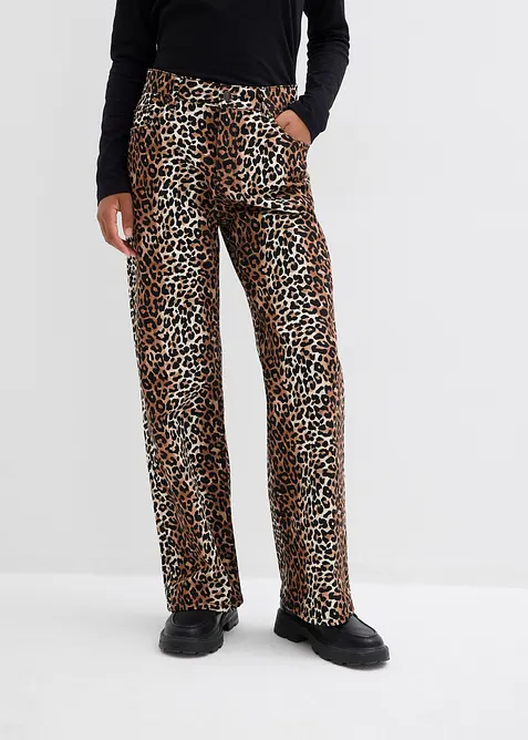 Jeans wide leg, vita media, bonprix