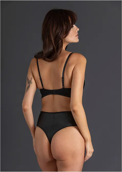 Body con perizoma ouvert effetto bagnato, bonprix