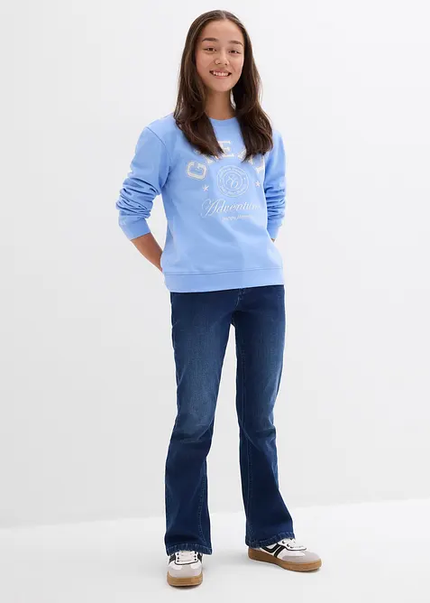 Jeans a zampa, vita bassa, bonprix