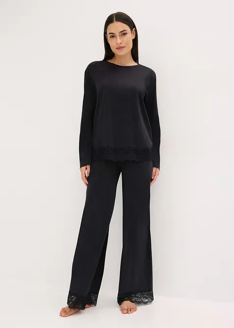 Pigiama con pizzo delicato, bonprix
