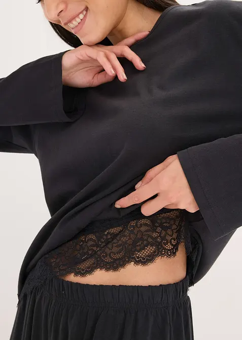 Pigiama con pizzo delicato, bonprix
