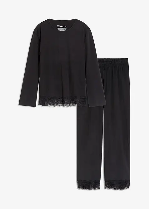 Pigiama con pizzo delicato, bonprix