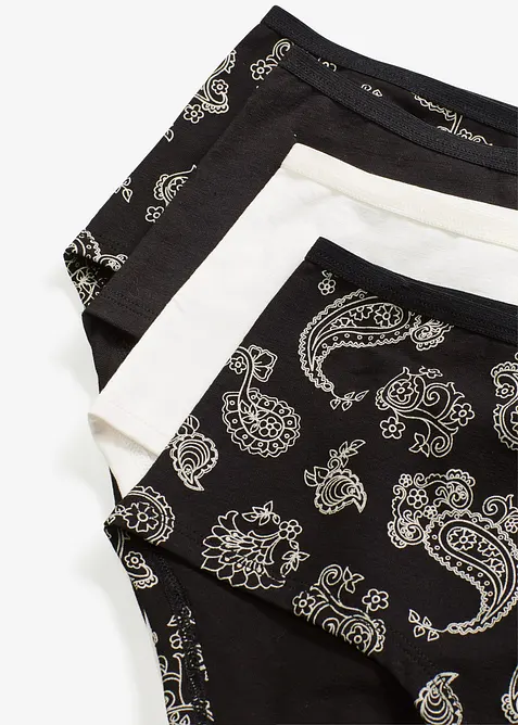 Culotte a vita alta con cotone biologico (pacco da 4), bonprix