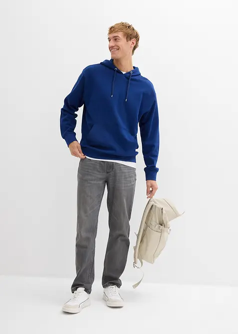 Felpa con cappuccio in puro cotone biologico, loose fit, bonprix