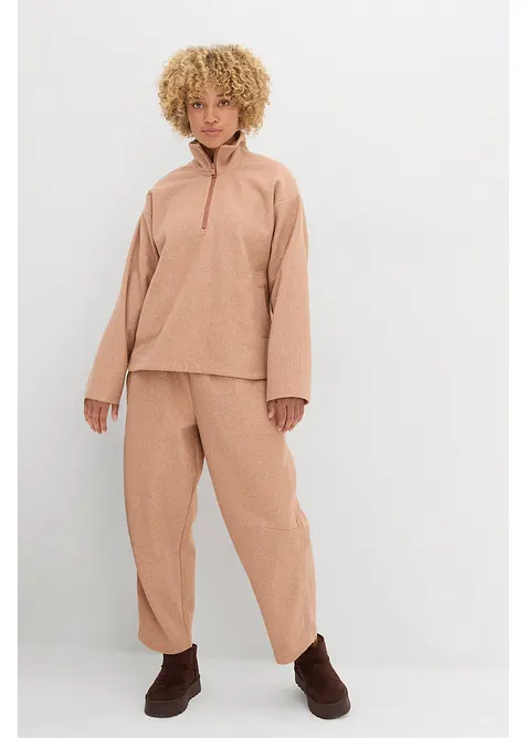 Pantaloni barrel in simil lana, bonprix