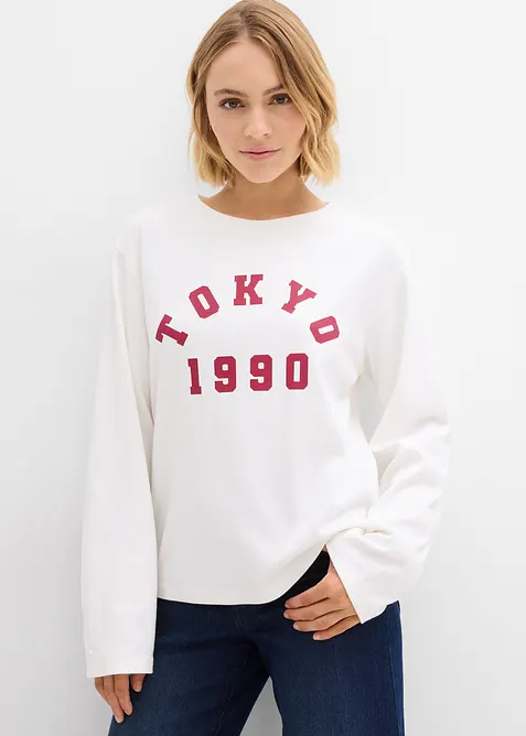 Maglia a maniche lunghe in puro cotone, bonprix