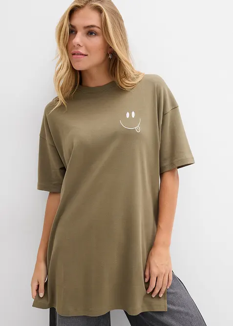 Maglia lunga oversize in puro cotone biologico, bonprix