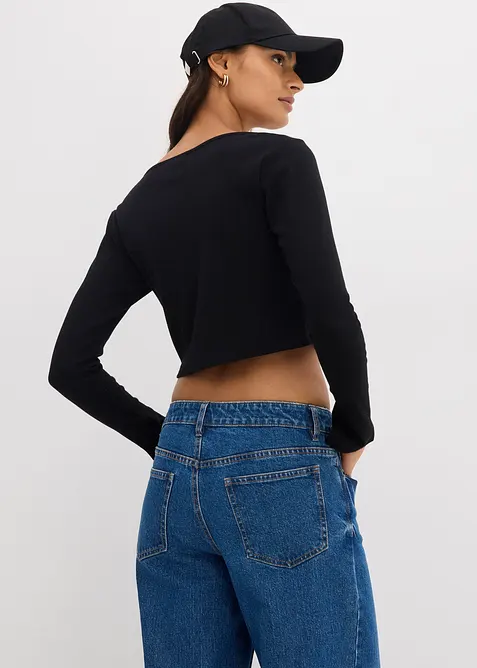 Maglia corta a costine, bonprix