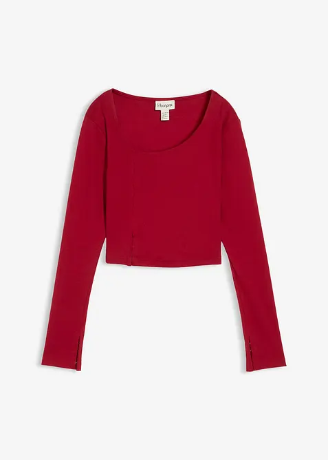 Maglia corta a costine, bonprix