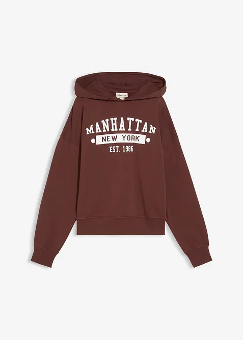 Felpa oversize con cappuccio in puro cotone, bonprix