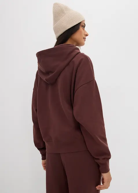 Felpa oversize con cappuccio in puro cotone, bonprix