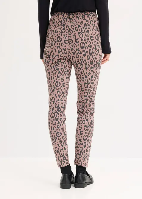 Pantaloni di viscosa in punto di Roma con vita elasticizzata, bonprix