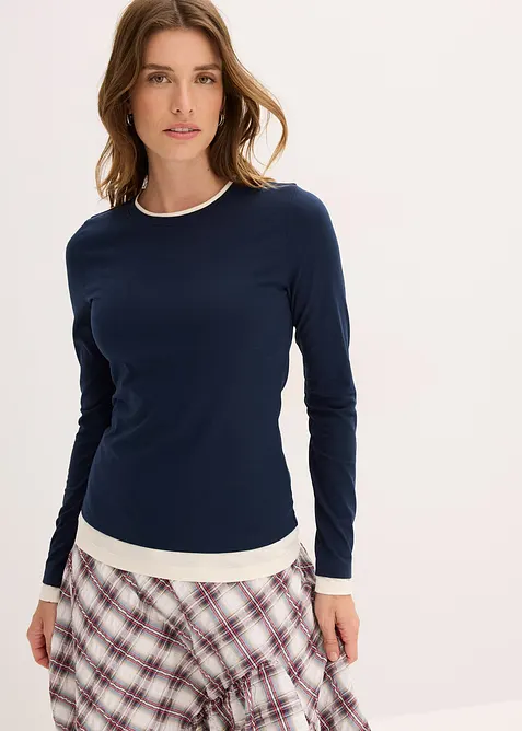Maglia a maniche lunghe in misto cotone, bonprix