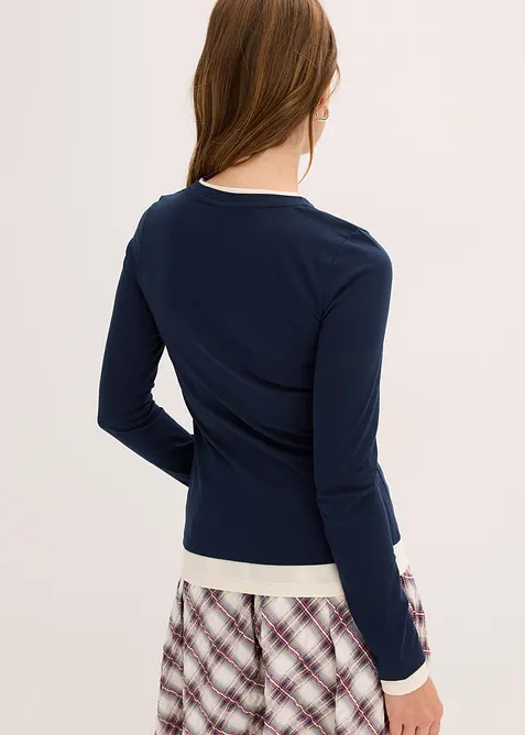 Maglia a maniche lunghe in misto cotone, bonprix