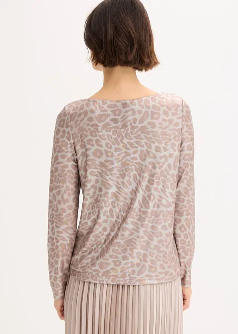 Maglia leopardata in fantasia lucida, bonprix