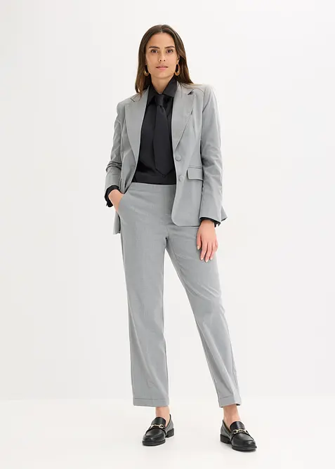 Camicetta in satin con cravatta staccabile (set 2 pezzi), bonprix