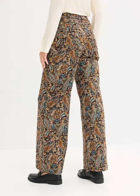 Pantaloni a gamba larga elasticizzati in misto cotone, bonprix