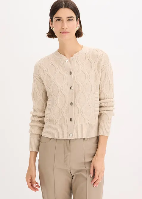 Cardigan con percentuale di lana, bonprix