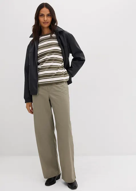 Maglia oversize in puro cotone a maniche lunghe, bonprix