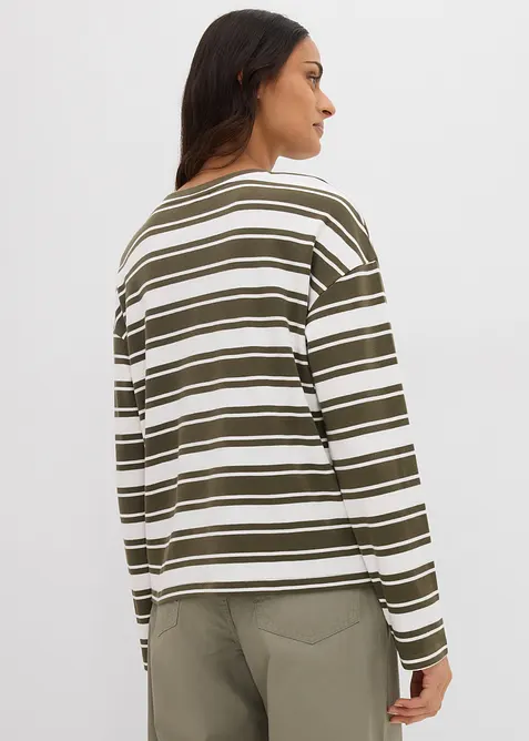 Maglia oversize in puro cotone a maniche lunghe, bonprix