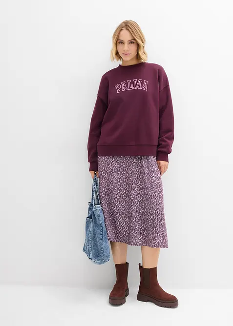 Felpa oversize in misto cotone, bonprix