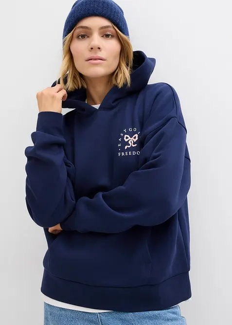 Felpa oversize in misto cotone, bonprix